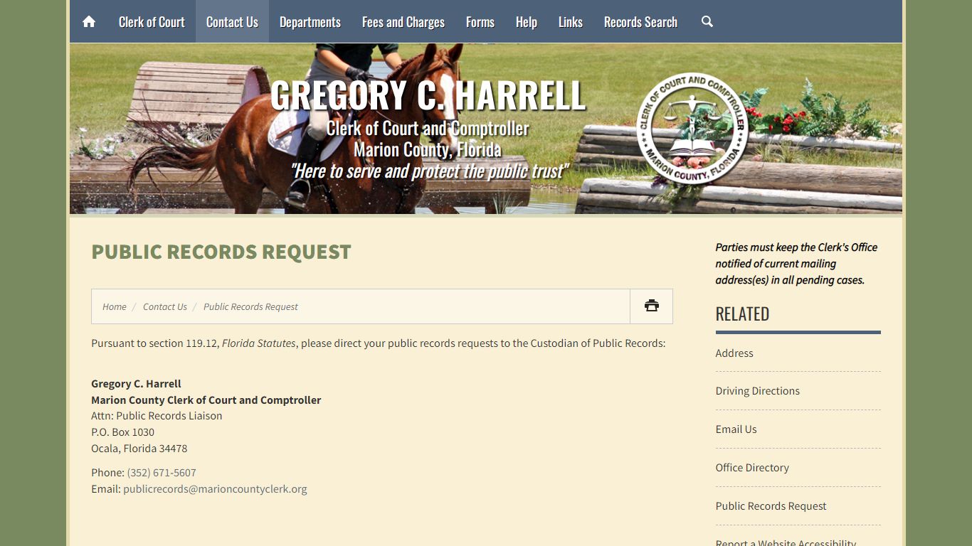 Public Records Request - Marion County Clerk