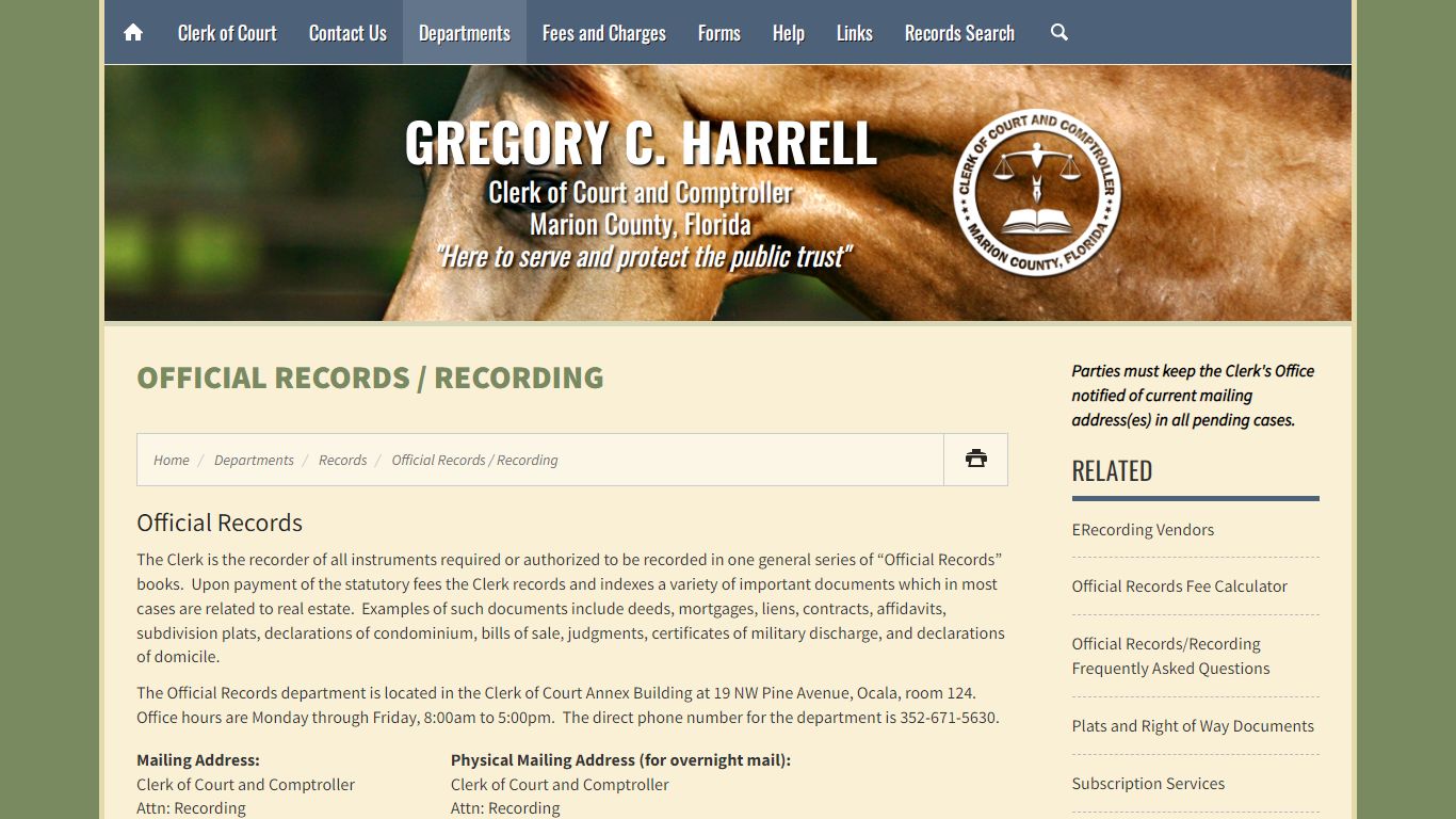 Official Records / Recording - Marion County Clerk